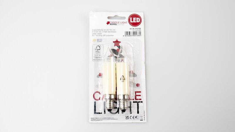 Ersatzschaftlam. 2er LED,E14,klar/elfenbein,PVC