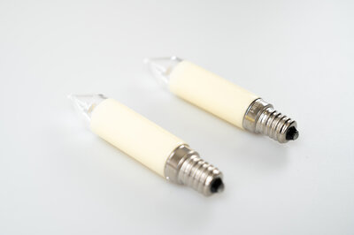 Ersatzschaftlam. 2er LED,E14,klar/elfenbein,PVC
