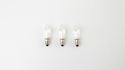 Ersatztoplampe, LED E10, klar/geriffelt