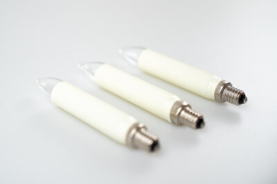 Ersatzschaftlampe 2er LED E10,klar/elfenbein