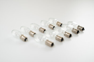 Ersatztoplampen LED E10,klar,geriffelt