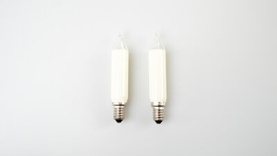 Ersatzschaftlampe 2er LED E14,klar/elfenbein