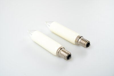 Ersatzschaftlampe 2er LED E14,klar/elfenbein